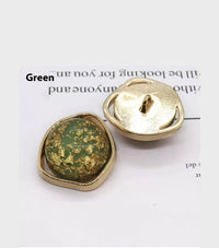 HKM-910227 Gold Irregular Natural Shell Alloy Buttons for Jackets, Coats, and Knitwear