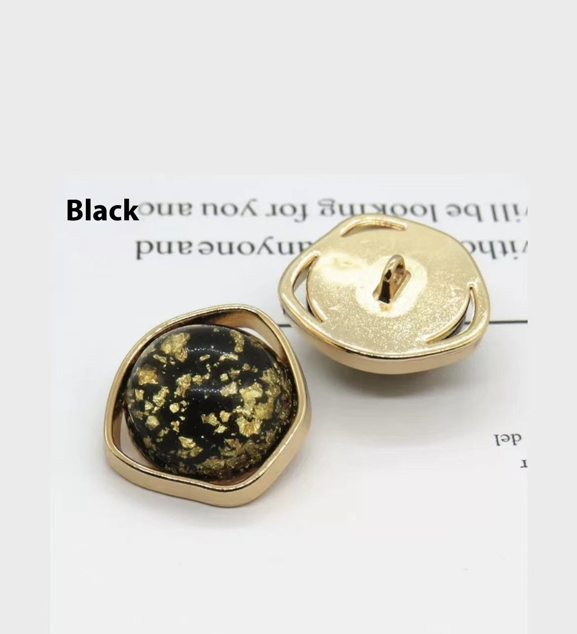 KTX-910227 Gold Irregular Natural Shell Alloy Buttons for Jackets, Coats, and Knitwear
