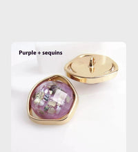 HKM-910227 Gold Irregular Natural Shell Alloy Buttons for Jackets, Coats, and Knitwear