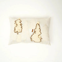 HKM-910355 Embroidered Polyester Pillow with Intricate Bead Work and Christmas Tree Design