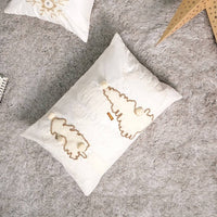 HKM-910355 Embroidered Polyester Pillow with Intricate Bead Work and Christmas Tree Design