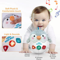 HKM-910355 Soft Plush Penguin Musical Toy for Babies – Stress Relief Cotton Stuffed Animal for Newborns