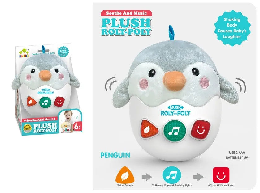 Soft Plush Penguin Musical Toy for Babies – Stress Relief Cotton Stuffed Animal for Newborns