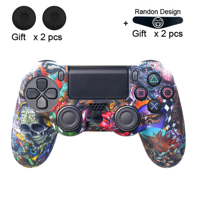 HKM-910419 Silicone Protective Cover for PS4 Controllers - Pure Color Camouflage Design