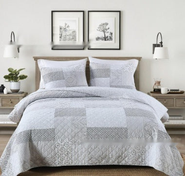 HKM-910547 American Floral Pure Cotton Bed Sheet Set - Three-Piece, 230x250cm & 250x270cm Options