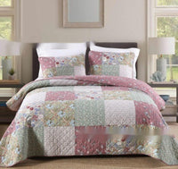 HKM-910547 American Floral Pure Cotton Bed Sheet Set - Three-Piece, 230x250cm & 250x270cm Options
