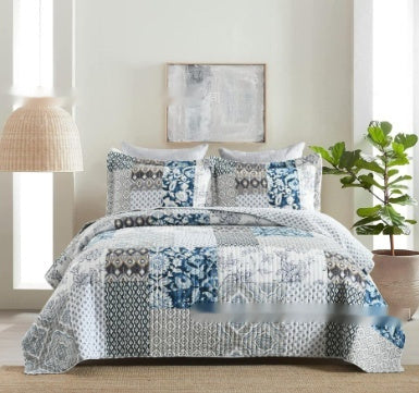 HKM-910547 American Floral Pure Cotton Bed Sheet Set - Three-Piece, 230x250cm & 250x270cm Options