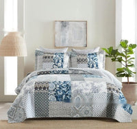 HKM-910547 American Floral Pure Cotton Bed Sheet Set - Three-Piece, 230x250cm & 250x270cm Options