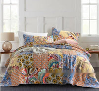 HKM-910547 American Floral Pure Cotton Bed Sheet Set - Three-Piece, 230x250cm & 250x270cm Options