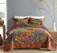 HKM-910547 American Floral Pure Cotton Bed Sheet Set - Three-Piece, 230x250cm & 250x270cm Options