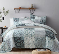 HKM-910547 American Floral Pure Cotton Bed Sheet Set - Three-Piece, 230x250cm & 250x270cm Options