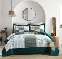 HKM-910547 American Floral Pure Cotton Bed Sheet Set - Three-Piece, 230x250cm & 250x270cm Options