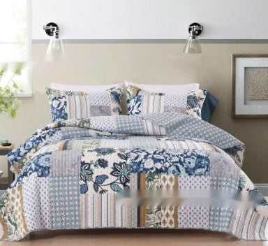 HKM-910547 American Floral Pure Cotton Bed Sheet Set - Three-Piece, 230x250cm & 250x270cm Options