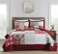 HKM-910547 American Floral Pure Cotton Bed Sheet Set - Three-Piece, 230x250cm & 250x270cm Options