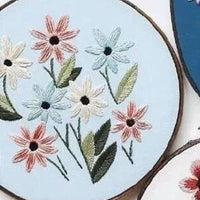 HKM-910547 Three-Dimensional Ribbon Embroidery Kit with Floral Designs and Tools