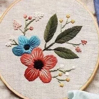 HKM-910547 Three-Dimensional Ribbon Embroidery Kit with Floral Designs and Tools