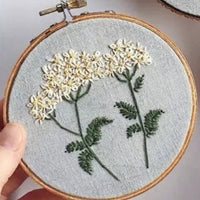 HKM-910547 Three-Dimensional Ribbon Embroidery Kit with Floral Designs and Tools