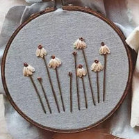 HKM-910547 Three-Dimensional Ribbon Embroidery Kit with Floral Designs and Tools