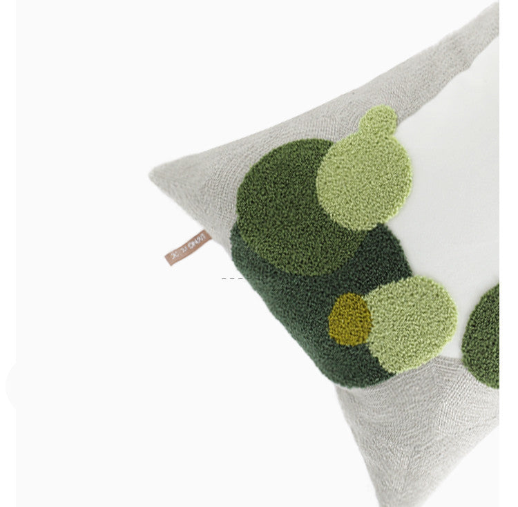 HKM-910675 Art Moss Green Decorative Pillow for Living Room - 50cm Diameter Cushion