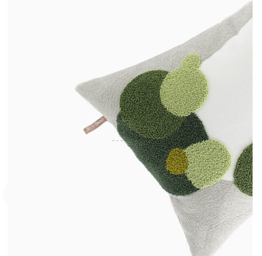 HKM-910675 Art Moss Green Decorative Pillow for Living Room - 50cm Diameter Cushion