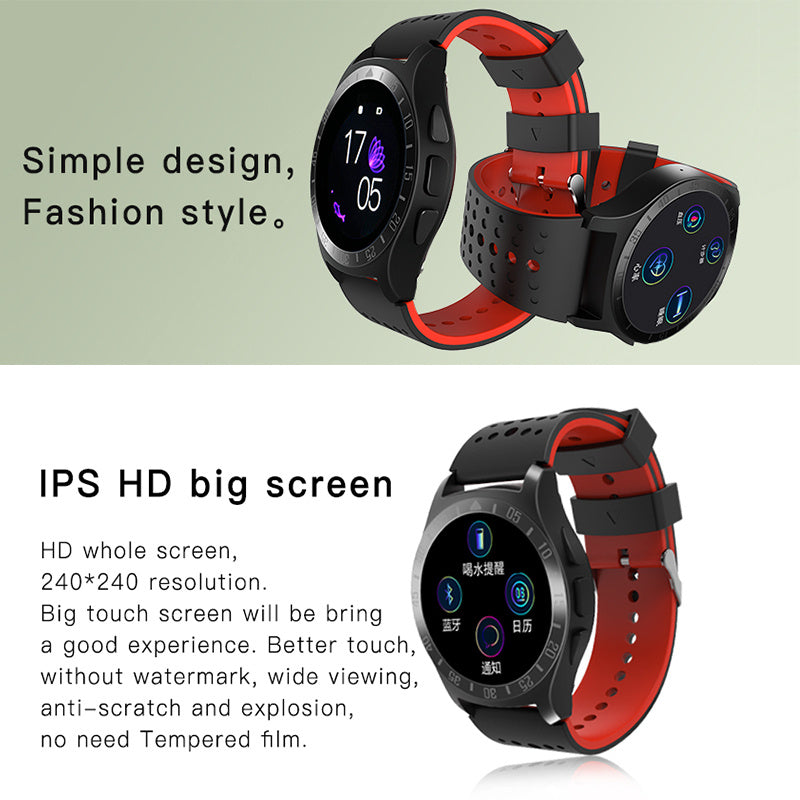 HKM-911059 Bluetooth Heart Rate Monitor Smartwatch with Touchscreen Display and Silicone Wristband