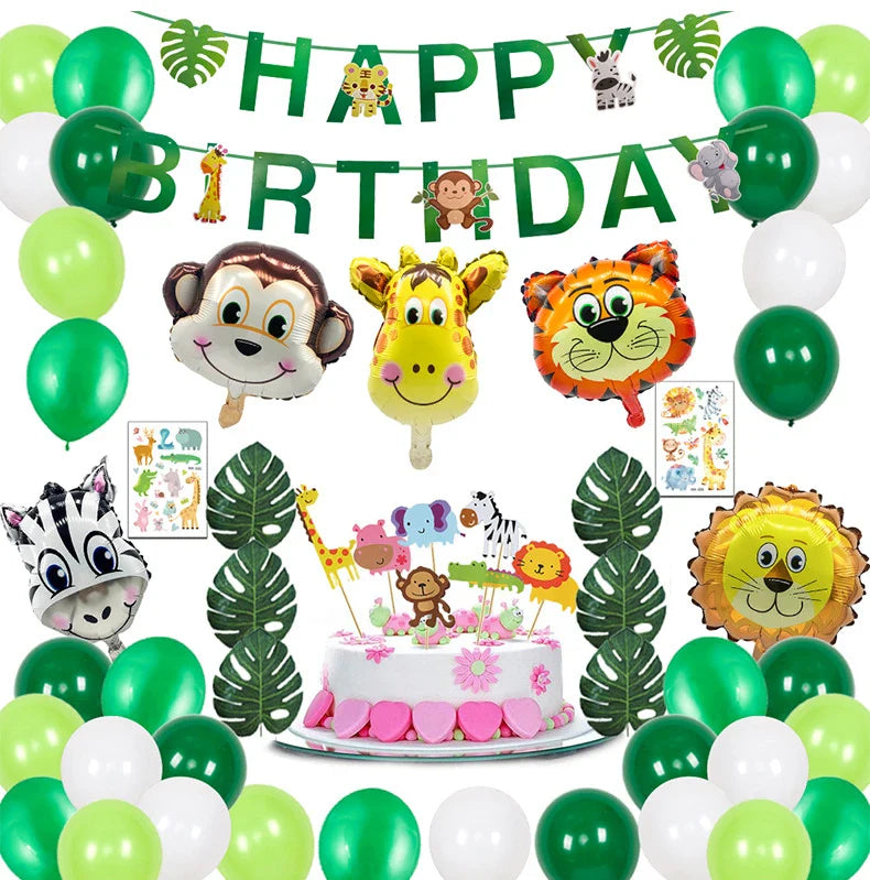 HKM-911123 Forest Animal Theme Balloon Set for Children's Birthday Parties and Celebrations