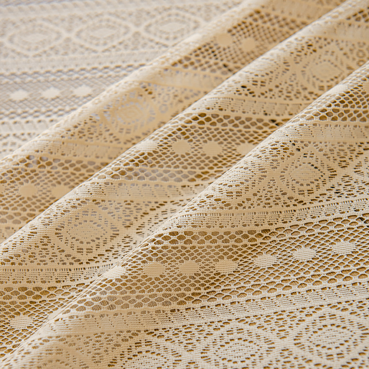 HKM-911251 Bohemian-Dot Lace Mesh Curtains for Living Room and Bedroom Décor