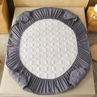 HKM-911507 Brushed Cotton Fitted Sheet with Dust Protection in Elegant Floral Designs