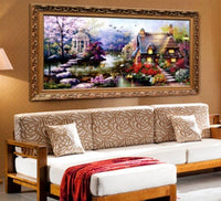 HKM-911699 Mona Lisa Garden Cottage Cross Stitch Art for Small Living Landscapes