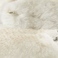 HKM-911827 Double-Sided Plush Rabbit Hair Lumbar Pillow - 30x60cm Rice White Rectangular Support Pillow