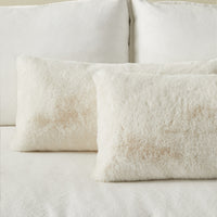HKM-911827 Double-Sided Plush Rabbit Hair Lumbar Pillow - 30x60cm Rice White Rectangular Support Pillow