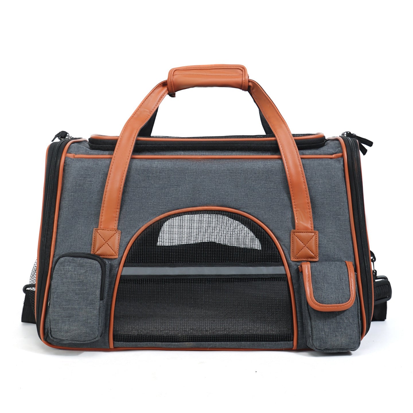 HKM-911891 Portable Foldable Hand-held Cat Carrier Bag in Solid Colors - Light and Dark Gray & Royal Blue Options
