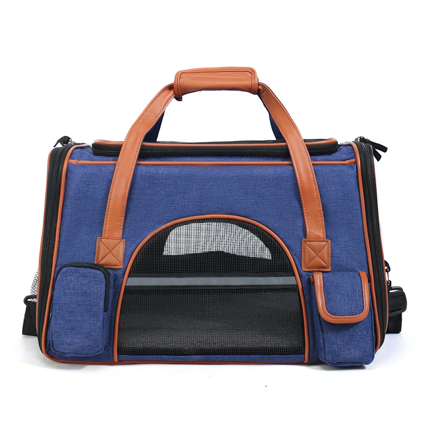 HKM-911891 Portable Foldable Hand-held Cat Carrier Bag in Solid Colors - Light and Dark Gray & Royal Blue Options