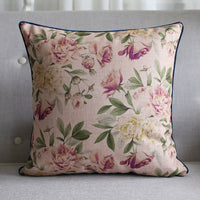 HKM-912019 Floral Plant Pattern Cushion Cover - 45x45cm, Blended Material, Multiple Colors Available