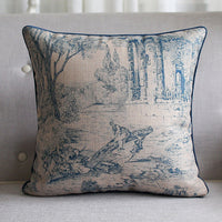 HKM-912019 Floral Plant Pattern Cushion Cover - 45x45cm, Blended Material, Multiple Colors Available