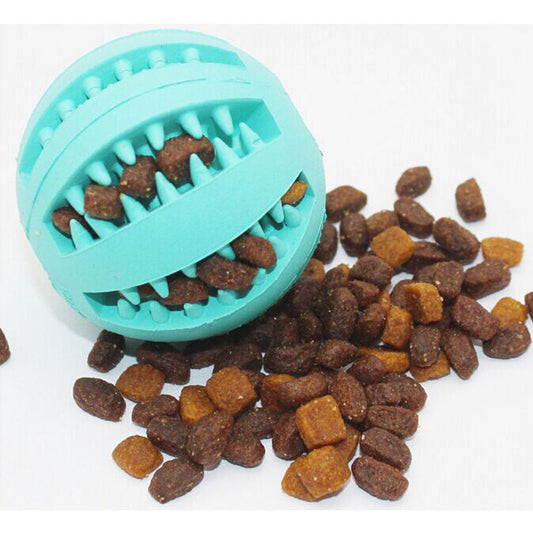 HKM-912147 Multicolor Rubber Feeding Ball with Built-in Food Storage for Cats and Dogs