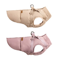 HKM-912339 Warm Thick Windproof Dog Clothes in Smoke Powder and Khaki Beige, Sizes S-5XL
