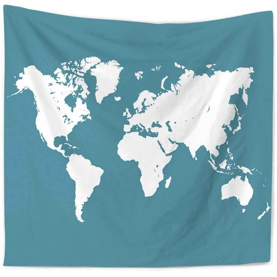 HKM-912403 Minimalist Map Tapestry - 100% Polyester Wall Hanging Decor