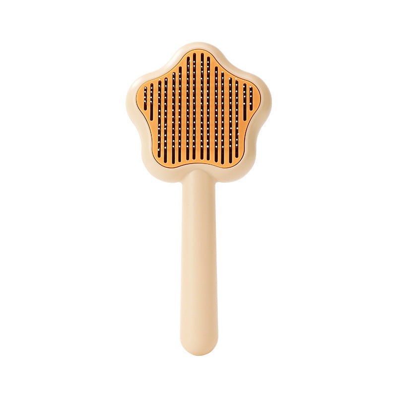 HKM-912403 Self-Cleaning Stainless Steel Needle Cat Comb - Magic Wand Design