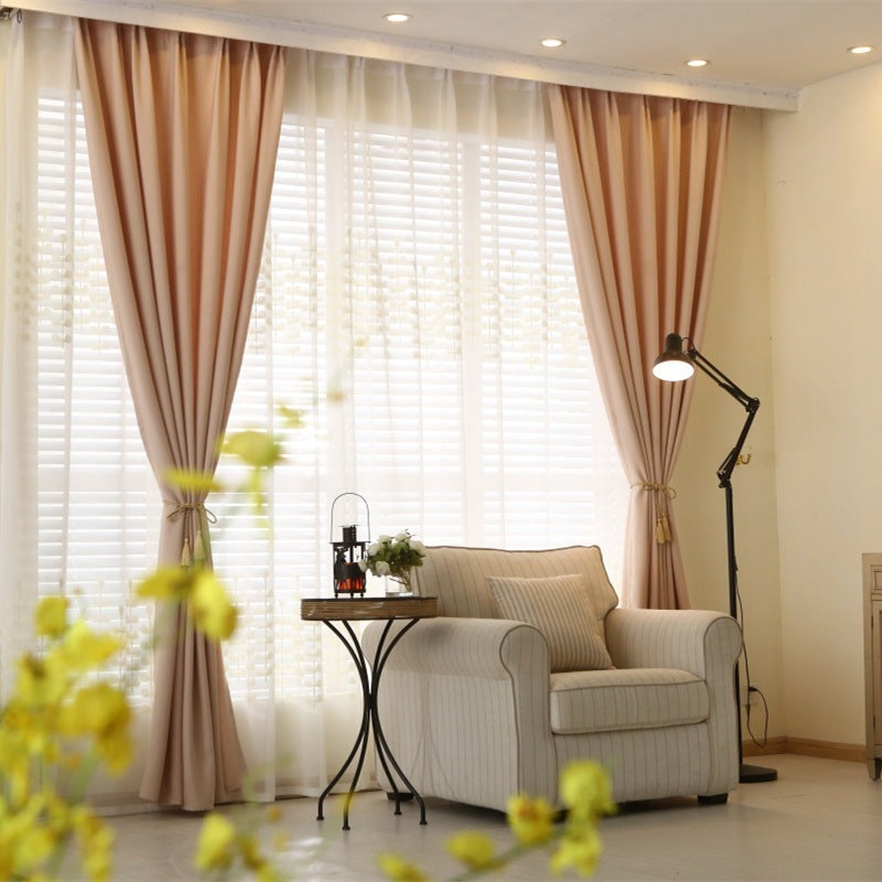 KTX-912403 Velvet Linen Curtain Fabric - Imitation Hemp, High Shading Vertical & Roman Blinds, Various Colors Available