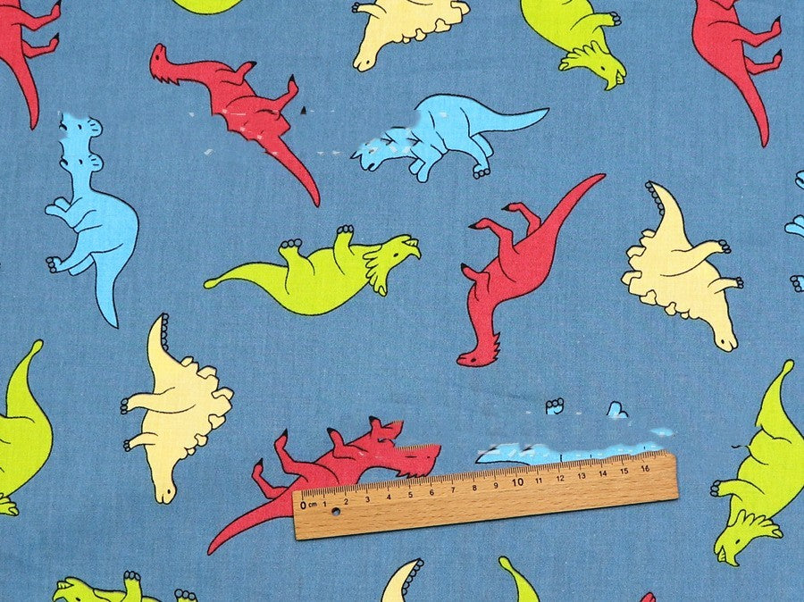 HKM-912531 Dinosaur Pattern Cotton Fabric Set – 100% Natural, Four-Piece Collection