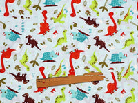 HKM-912531 Dinosaur Pattern Cotton Fabric Set – 100% Natural, Four-Piece Collection