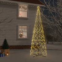 HKM-912659 Illuminated Cone Christmas Tree with 1400 Cool White LEDs, Indoor/Outdoor Use, 160 x 500 cm
