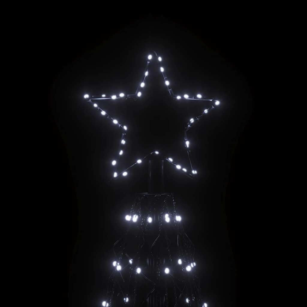 HKM-912659 Illuminated Cone Christmas Tree with 1400 Cool White LEDs, Indoor/Outdoor Use, 160 x 500 cm