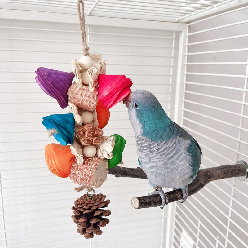 HKM-912787 Natural Material Parrot Swing Toy for Birdcage Accessories