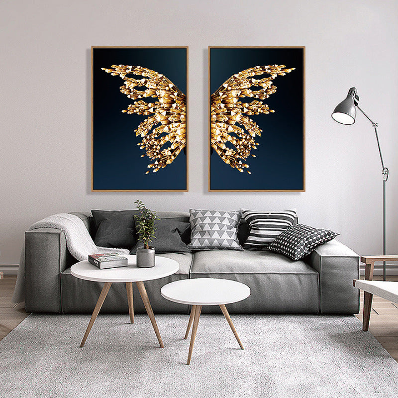 HKM-912851 Golden Butterfly Wings Decorative Artwork - Available in Multiple Sizes