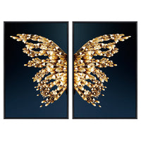 HKM-912851 Golden Butterfly Wings Decorative Artwork - Available in Multiple Sizes