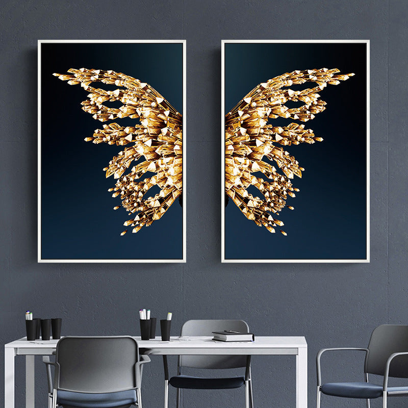 HKM-912851 Golden Butterfly Wings Decorative Artwork - Available in Multiple Sizes