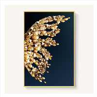 HKM-912851 Golden Butterfly Wings Decorative Artwork - Available in Multiple Sizes