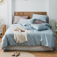 HKM-912851 Summer Light Luxury Tencel Four-Piece Bed Set - Soft Ice Silk Feel, 100% Lyocell Fiber
